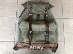 Post WWII Swiss Army Military Backpack Rucksack Salt and Pepper made in 1967