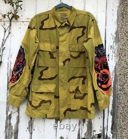R13 Camo Overdyed Surplus Rosy Skull Jacket S Repurposed Oversized NEW Army
