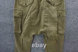 R13 Surplus Cargo Pants Mens Medium Army Olive Green Zip Tapered Ankles Pockets