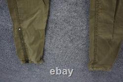 R13 Surplus Cargo Pants Mens Medium Army Olive Green Zip Tapered Ankles Pockets