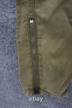 R13 Surplus Cargo Pants Mens Medium Army Olive Green Zip Tapered Ankles Pockets