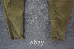 R13 Surplus Cargo Pants Mens Medium Army Olive Green Zip Tapered Ankles Pockets