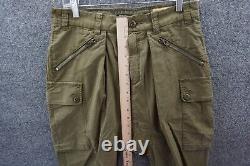 R13 Surplus Cargo Pants Mens Medium Army Olive Green Zip Tapered Ankles Pockets