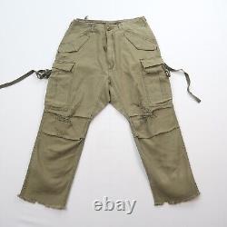 R13 Womens Surplus Shredded Cargo Pants in Olive Size 32 Green Army Military