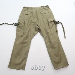 R13 Womens Surplus Shredded Cargo Pants in Olive Size 32 Green Army Military