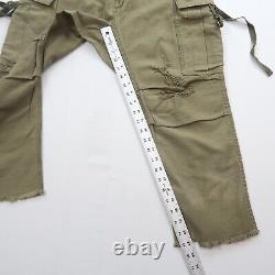 R13 Womens Surplus Shredded Cargo Pants in Olive Size 32 Green Army Military