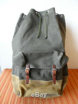 RAR Vintage Swiss Army Military Backpack Rucksack 1972 CH Sea Canvas Leather