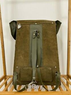 RARE Vintage Swiss Army Military Waterproof Rucksack Backpack Metal Plated Back