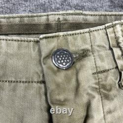 RRL Double RL Herringbone Twill Shorts Mens 30 Green Military Surplus 13 star