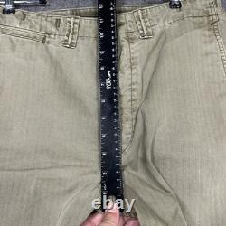 RRL Double RL Herringbone Twill Shorts Mens 30 Green Military Surplus 13 star