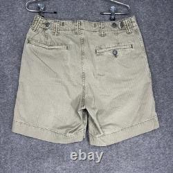 RRL Double RL Herringbone Twill Shorts Mens 30 Green Military Surplus 13 star