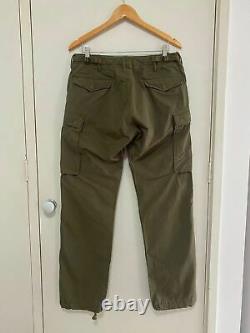RRL Double Ralph Lauren Military Surplus Cargo Pants In Olive Green Size 30X32
