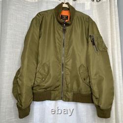 Ralph Lauren Polo Jeans Military Surplus Bomber Jacket Pilot Army Green MEDIUM