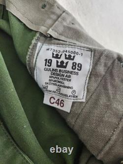 Rare 1989 Swedish Army Military Combat Pants C46 (Small) Green Gulins