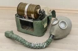 Rare IP-4 Gas Mask Soviet Military Rebreather Full Set+Sealed Oxygen Canister