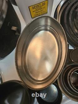 Rare Stainless Steel M40 Swedish Army Mess Kit- Complete Set Military Surplus