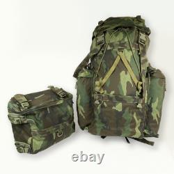 Rare VTG 90s Italian Army 90L Large Woodland Rucksack Pack withPouch. Unused