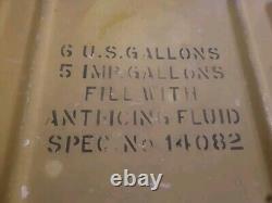 Rare Vintage Military Army 6 Gallon Alcohol Anti-Icing Empty Tank