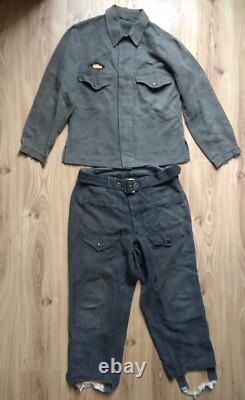 Rare Vintage Soviet Army USSR Uniform Military jacket Tank soldier pants
