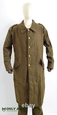 Repro British Army WW1 WW2 Trench Coat Long Wool Jacket Military Greatcoat