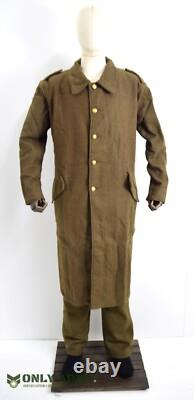 Repro British Army WW1 WW2 Trench Coat Long Wool Jacket Military Greatcoat