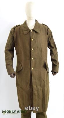 Repro British Army WW1 WW2 Trench Coat Long Wool Jacket Military Greatcoat