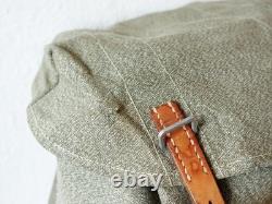 Retro Swiss Army Military Backpack Rucksack 1968 Canvas Salt & Pepper Grey Brown
