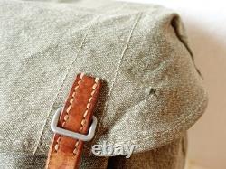 Retro Swiss Army Military Backpack Rucksack 1968 Canvas Salt & Pepper Grey Brown