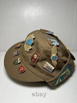 Russian Army Cap Military Soviet Soldier Hat With Patches And Pins