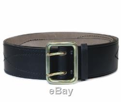 Russian Military Belt Original Army and Police Officer Black Stitched