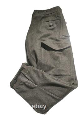 SWEDISH MILITARY Wool Cargo Pants Gray Greenish Heavy VTG NWT Army Surplus, 35 W