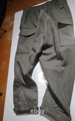 SWEDISH MILITARY Wool Cargo Pants Gray Greenish Heavy VTG NWT Army Surplus, 35 W