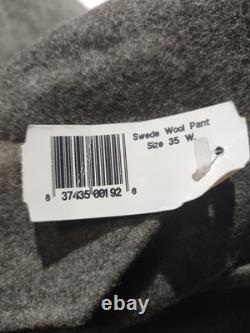 SWEDISH MILITARY Wool Cargo Pants Gray Greenish Heavy VTG NWT Army Surplus, 35 W