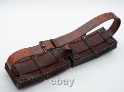 SWISS ARMY Military Brown Leather Belt Bandolier Ammo Cases Pouch Pouches 1935