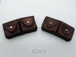 SWISS ARMY Military Brown Leather Belt Bandolier Ammo Cases Pouch Pouches 1935