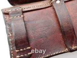 SWISS ARMY Military Brown Leather Belt Bandolier Ammo Cases Pouch Pouches 1935