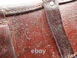 SWISS ARMY Military Brown Leather Belt Bandolier Ammo Cases Pouch Pouches 1950