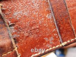 SWISS ARMY Military Brown Leather Belt Bandolier Ammo Cases Pouch Pouches 1950