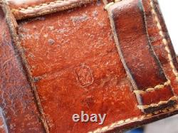 SWISS ARMY Military Brown Leather Belt Bandolier Ammo Cases Pouch Pouches 1950