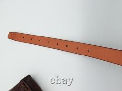 SWISS ARMY Military Brown Leather Belt Bandolier Ammo Cases Pouch Pouches 1950