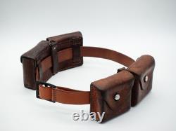 SWISS ARMY Military Brown Leather Belt Bandolier Ammo Cases Pouch Pouches 1950