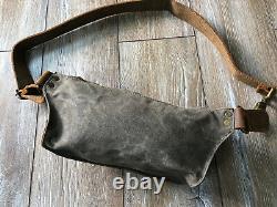 SWISS Army Leather Fanny Pack Military Gray Very Rare 1958 Switzerland Waist Bag