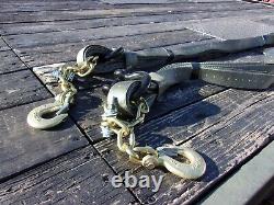 Set 2 Military Tow Strap Sling D Ring Shackle Clevis+chains 9 Ft+ Us Army Straps