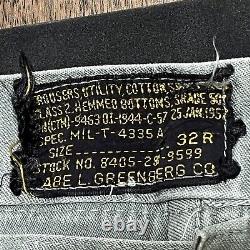 Shade 509 Army Pants VINTAGE 1940s 1950s COMBAT military cargo trousers OG 107