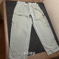 Shade 509 Army Pants VINTAGE 1940s 1950s COMBAT military cargo trousers OG 107