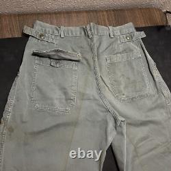 Shade 509 Army Pants VINTAGE 1940s 1950s COMBAT military cargo trousers OG 107
