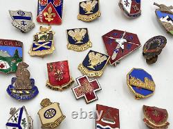 Sterling Silver US Military Army Field Artillery Air Force Crests Enamel Pins