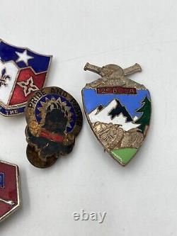 Sterling Silver US Military Army Field Artillery Air Force Crests Enamel Pins
