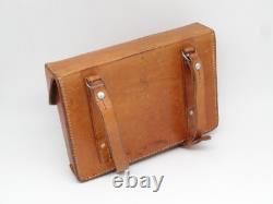 Suberb Swiss Army Military Leather Shoulder Bag Officier Switzerland Brown 1968