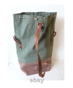 Superb Swiss Army Military Sea bag backpack Canvas Leather Seesack 1968 Vintage